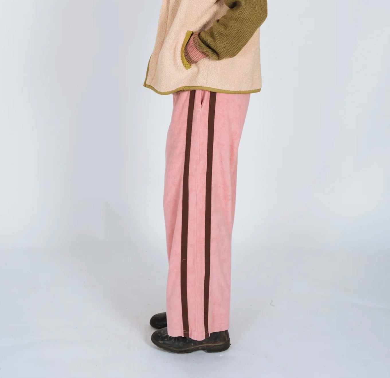 ATMOSEA APRES SURF PANEL PANTS / BLUSH WITH CHOCOLATE SIDE PANEL
