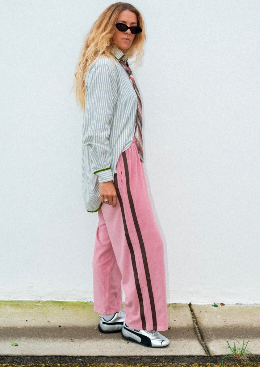 ATMOSEA APRES SURF PANEL PANTS / BLUSH WITH CHOCOLATE SIDE PANEL