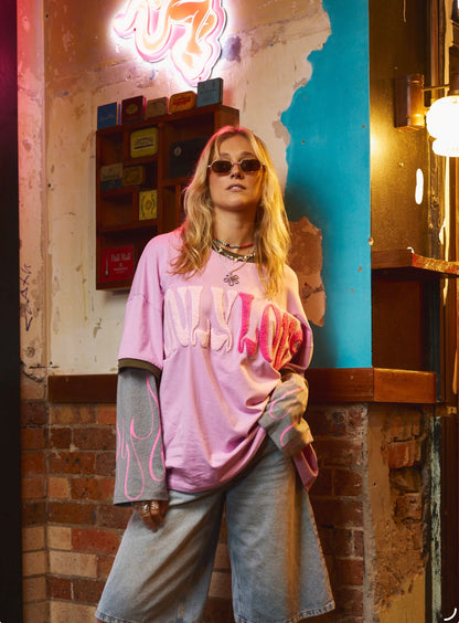 ONLY LOVERS LEFT - LOVE SICK LAYERED TEE | WISTERIA