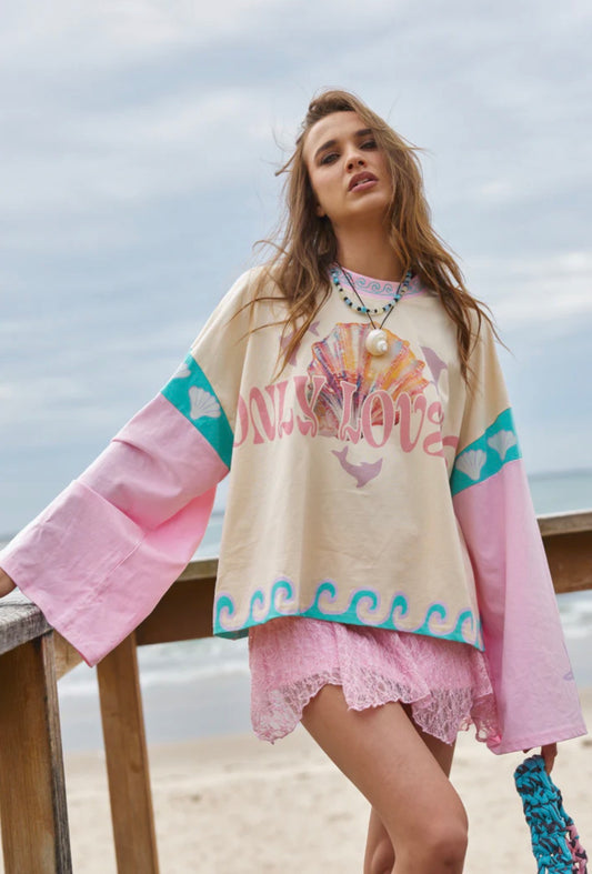 ONLY LOVERS LEFT - DOLPHINI BOXY LONG SLEEVE TEE