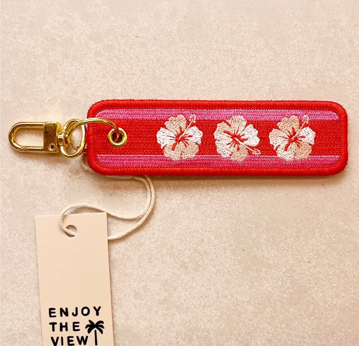 ENJOY THE VIEW KEYCHAIN | HIBISCUS