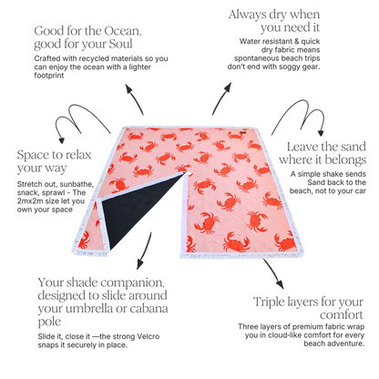 XANTO — SAND FREE BEACH & PICNIC RUG | CRABS