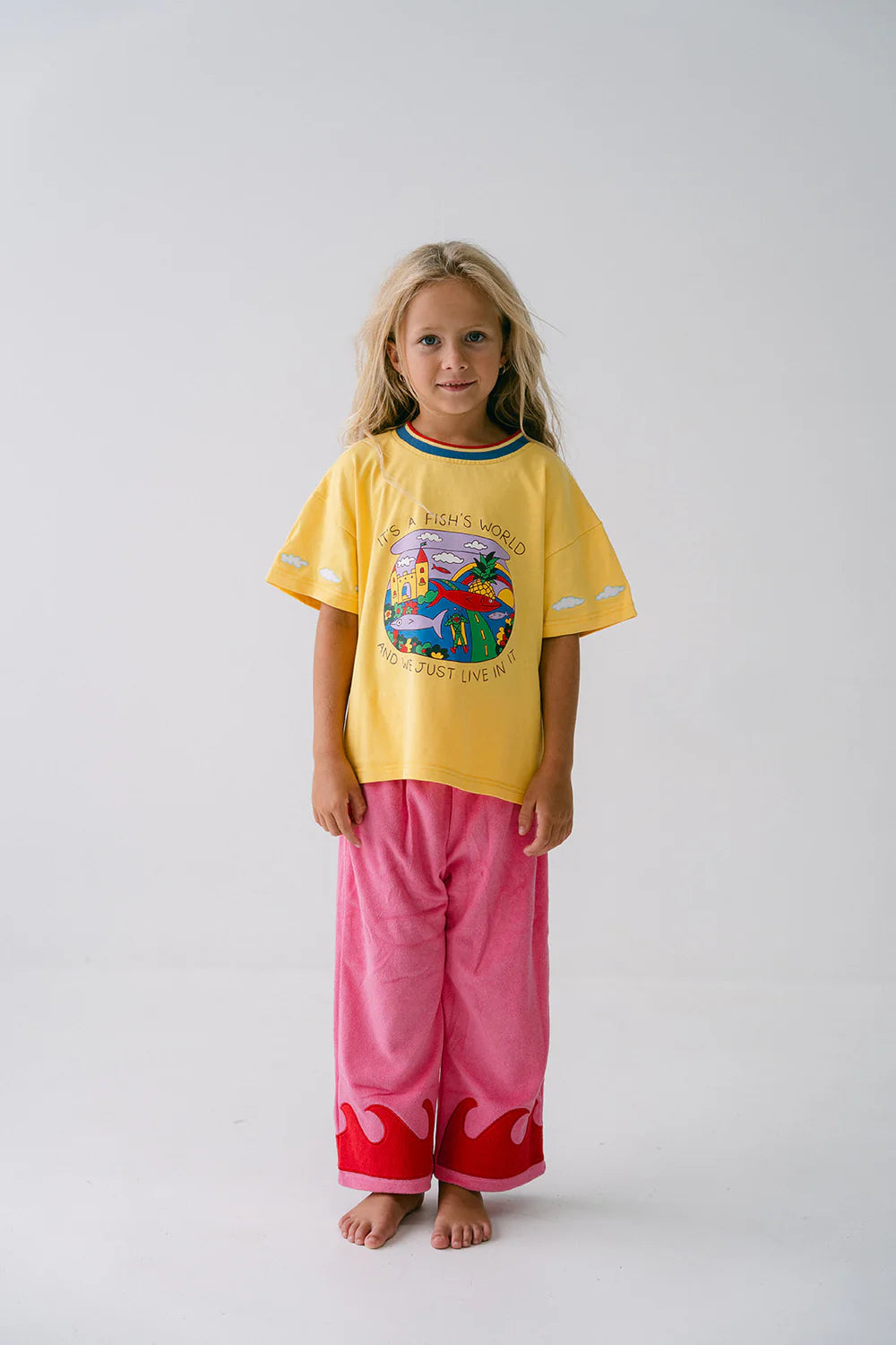 SPICY DUGONG - WAVE TERRY PANTS - CORAL CRUSH