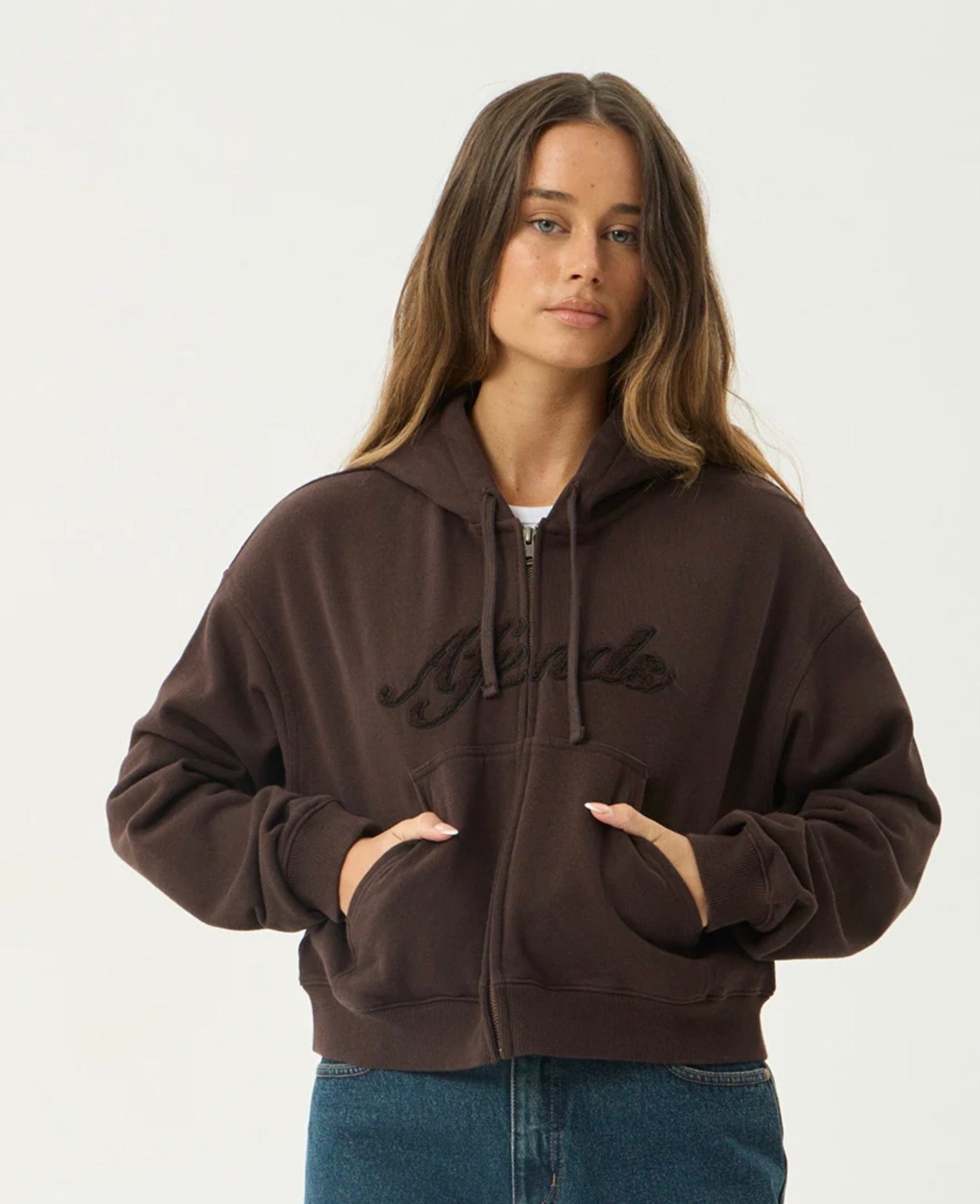 AFENDS | KOURT ZIP HOOD - COFFEE