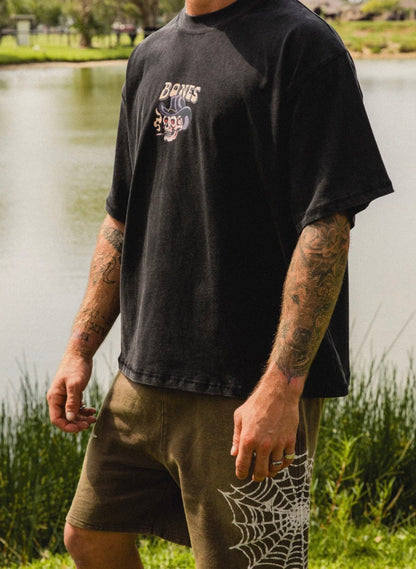 BILLY BONES - 
FLASH CLUB 7.0 TEE / WASHED BLACK