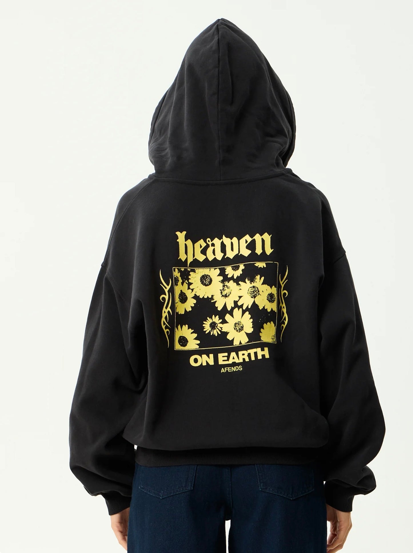 AFENDS | HEAEN BOXY ZIP HOOD - STONE BLACK