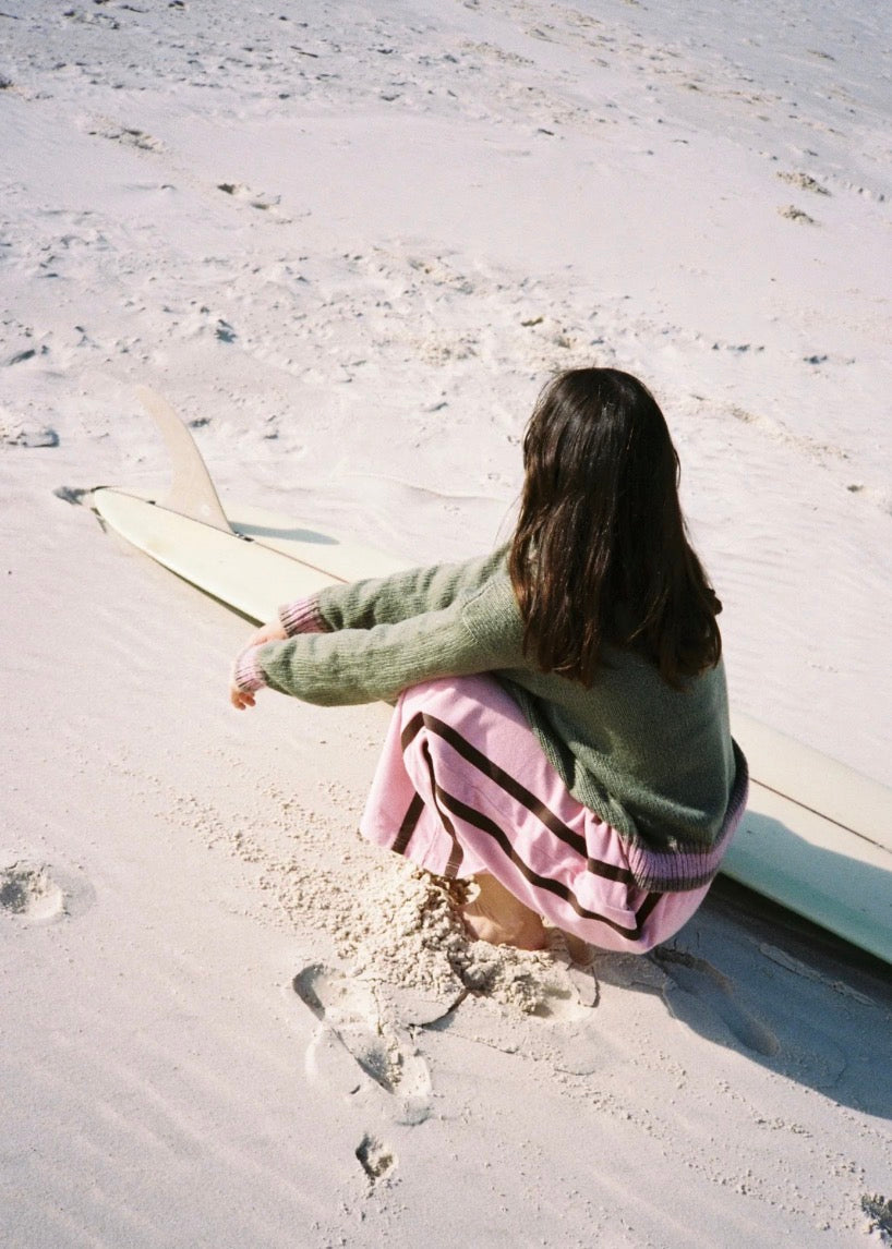 ATMOSEA APRES SURF PANEL PANTS / BLUSH WITH CHOCOLATE SIDE PANEL