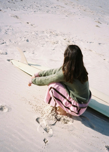 ATMOSEA APRES SURF PANEL PANTS / BLUSH WITH CHOCOLATE SIDE PANEL