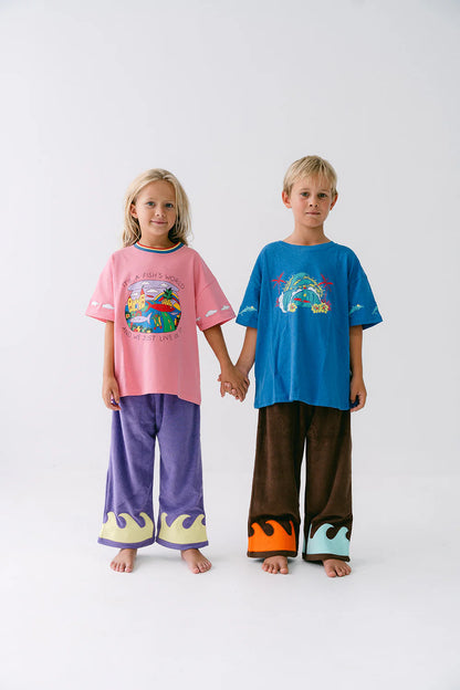 SPICY DUGONG - WAVE TERRY PANTS - COSMIC CORAL