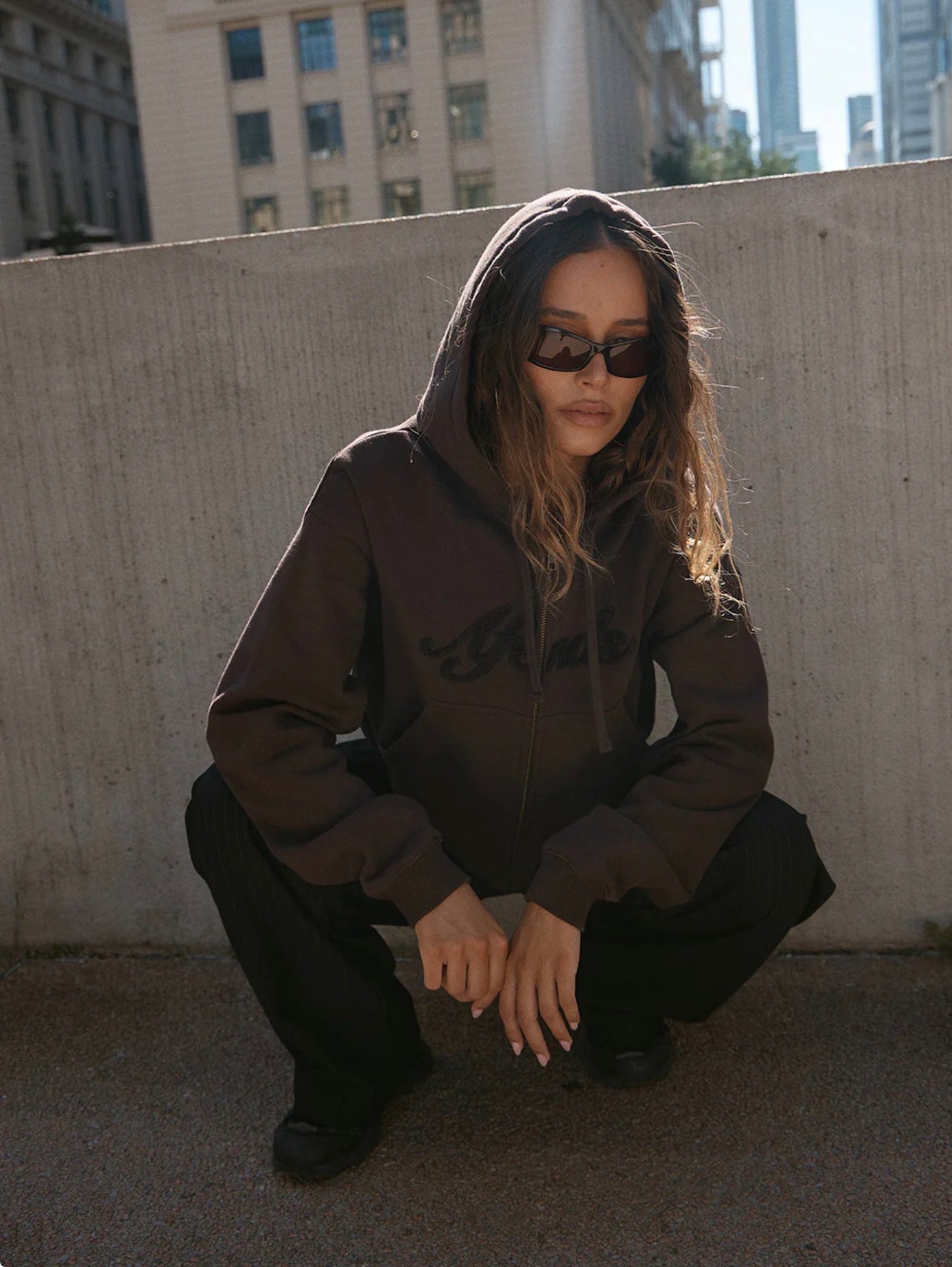 AFENDS | KOURT ZIP HOOD - COFFEE