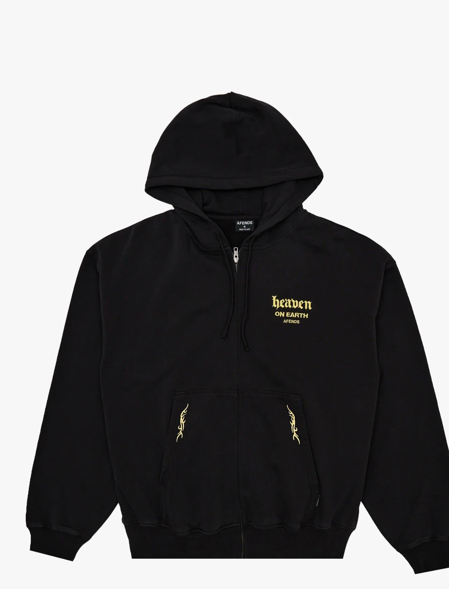 AFENDS | HEAEN BOXY ZIP HOOD - STONE BLACK