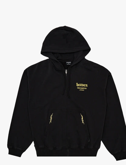 AFENDS | HEAEN BOXY ZIP HOOD - STONE BLACK