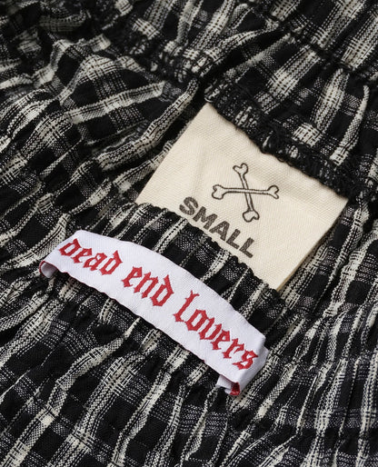 BILLY BONES - 
DEAD END CHECK BOXER SHORTS / BLACK