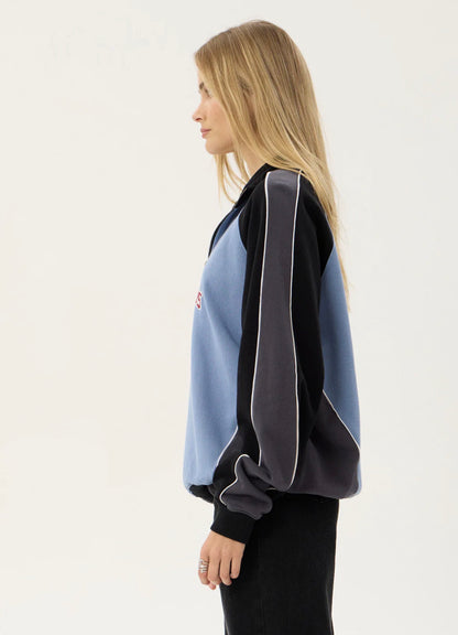 AFENDS | OCCUPANCY PANELED QUARTER ZIP JUMPER - SLATE