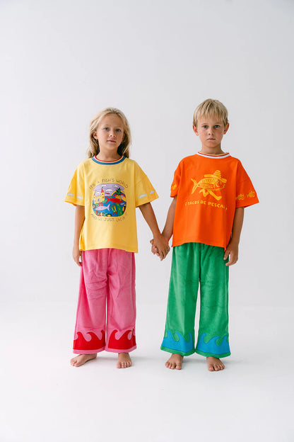 SPICY DUGONG - WAVE TERRY PANTS - SEAWEED SPLASH