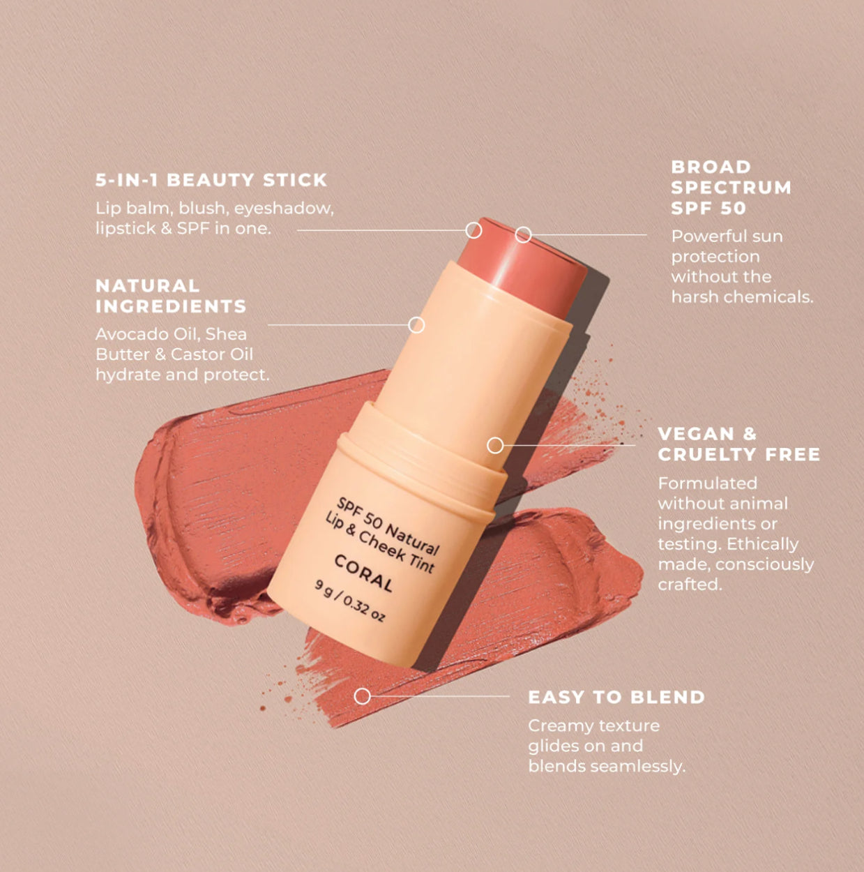 AVOCADO ZINC - SPF 50 NATURAL LIP AND CHEEK TINT