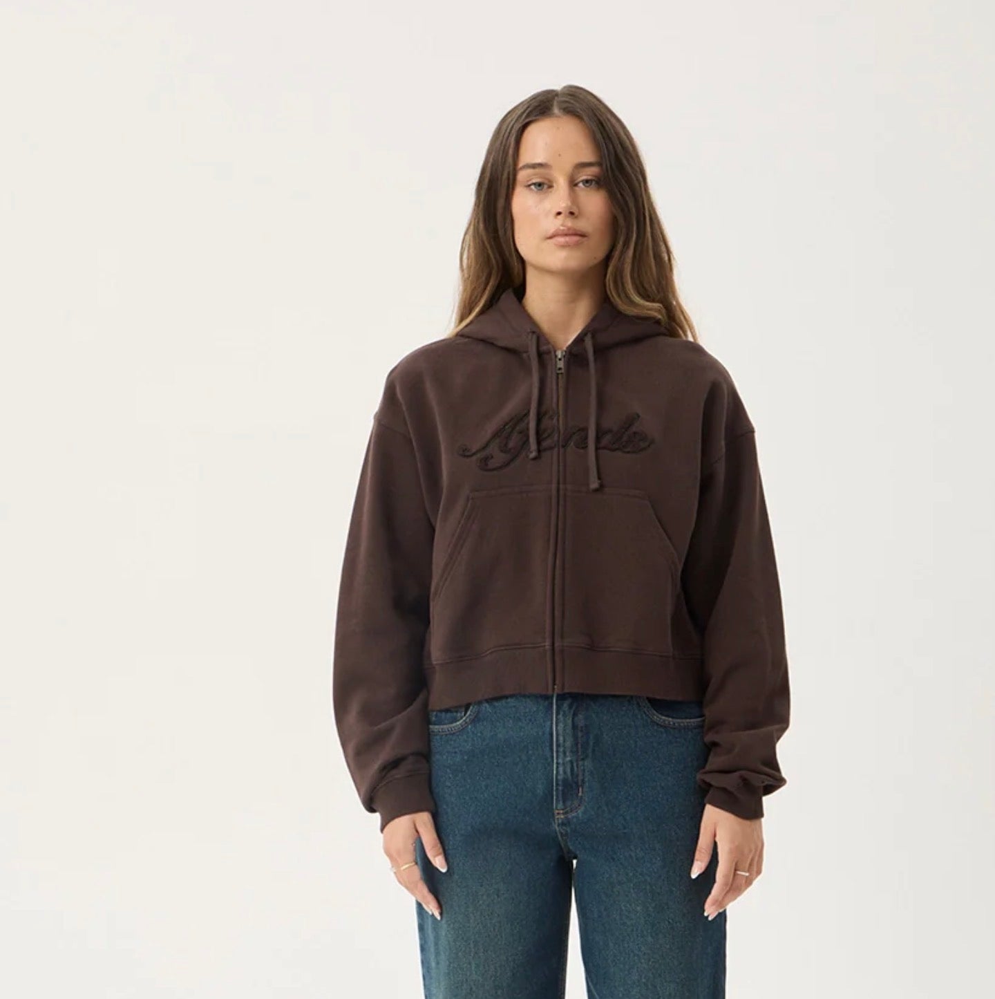 AFENDS | KOURT ZIP HOOD - COFFEE