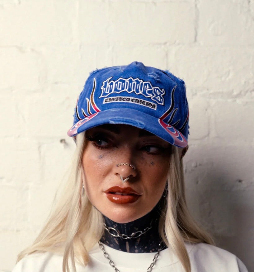 Billy Bones- Hot Head Cap-Washed Blue
