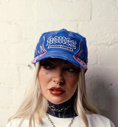 Billy Bones- Hot Head Cap-Washed Blue