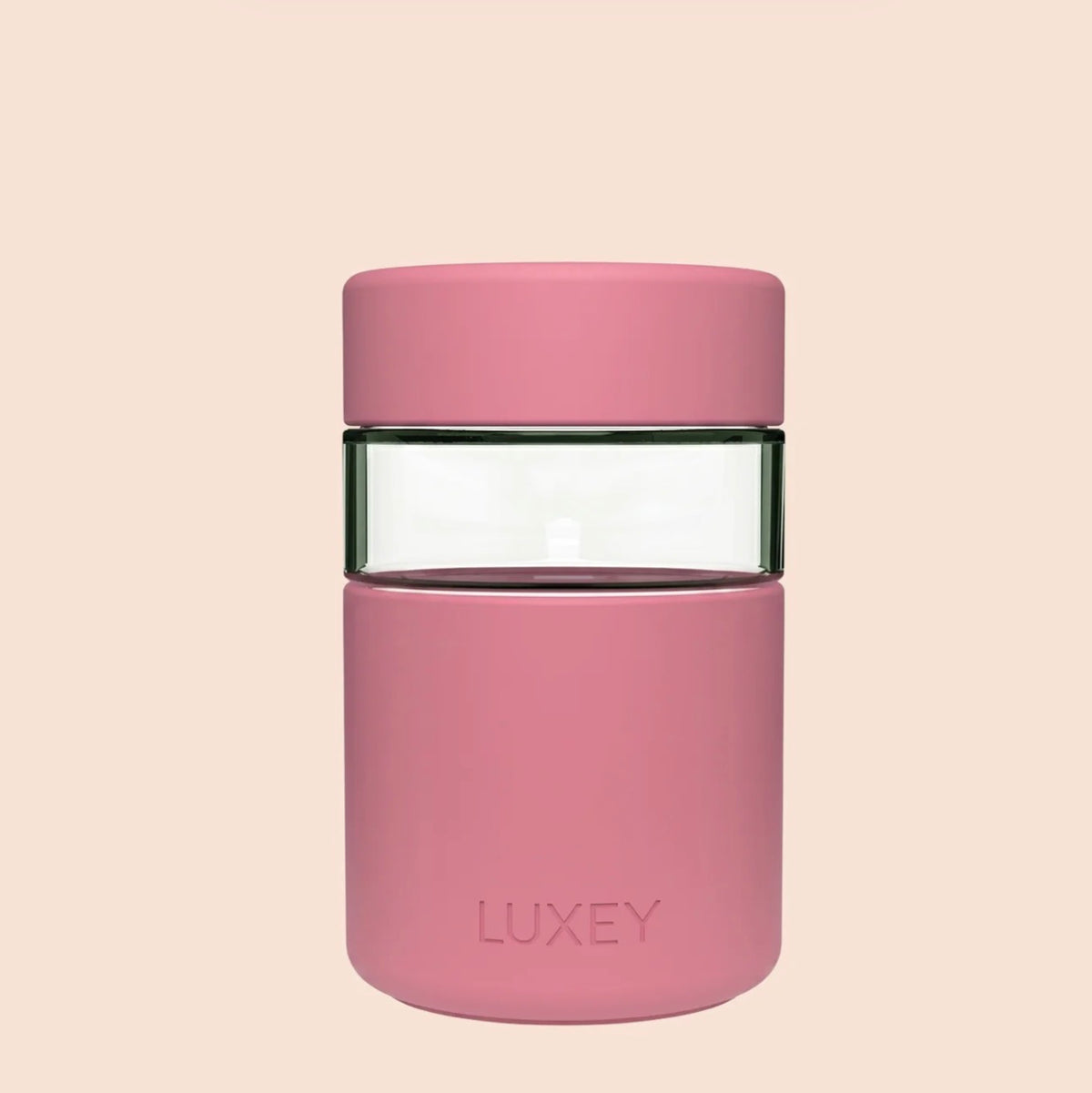 LUXEY - REGULAR REUSEABLE GLASS COFFEE CUP 8oz | RASPBERRY