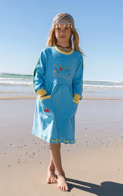 SPICY DUGONG-Blue Crush Jumper Dress