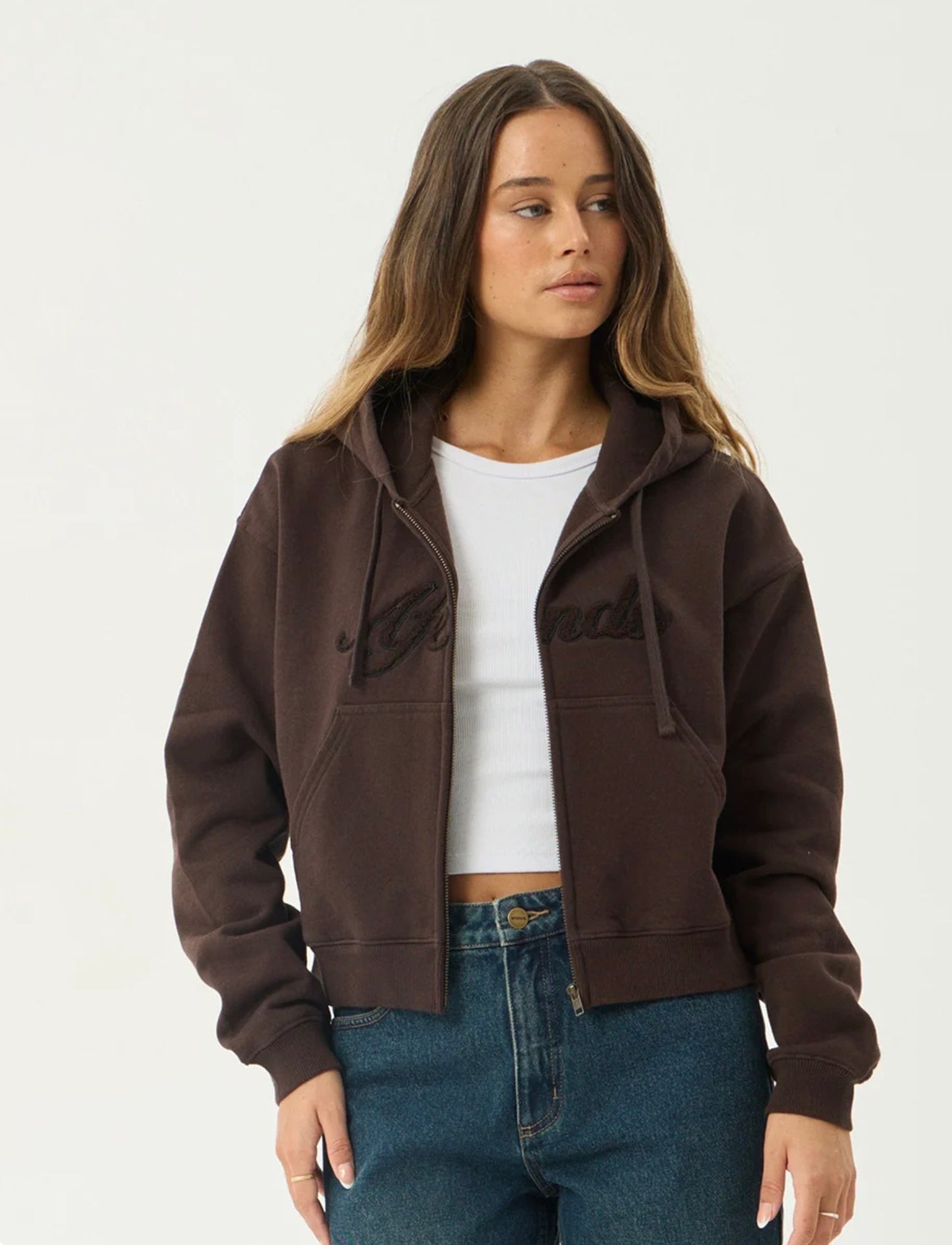 AFENDS | KOURT ZIP HOOD - COFFEE