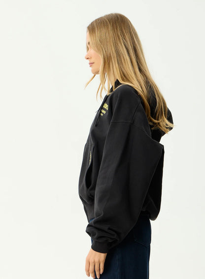 AFENDS | HEAEN BOXY ZIP HOOD - STONE BLACK