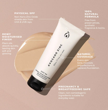 AVOCADO ZINC - SPF 50 NATURAL TINTED MOISTURISER