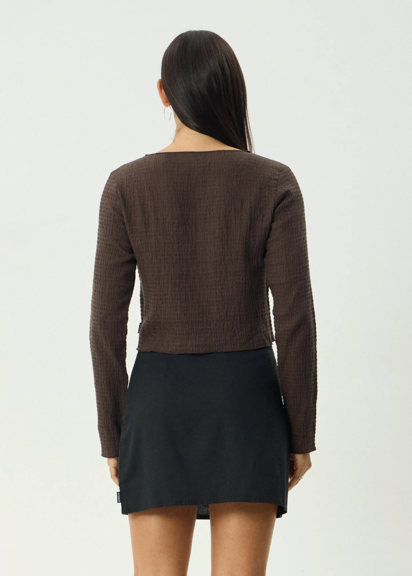 FOCUS - SEERSUCKER LONG SLEEVE TOP